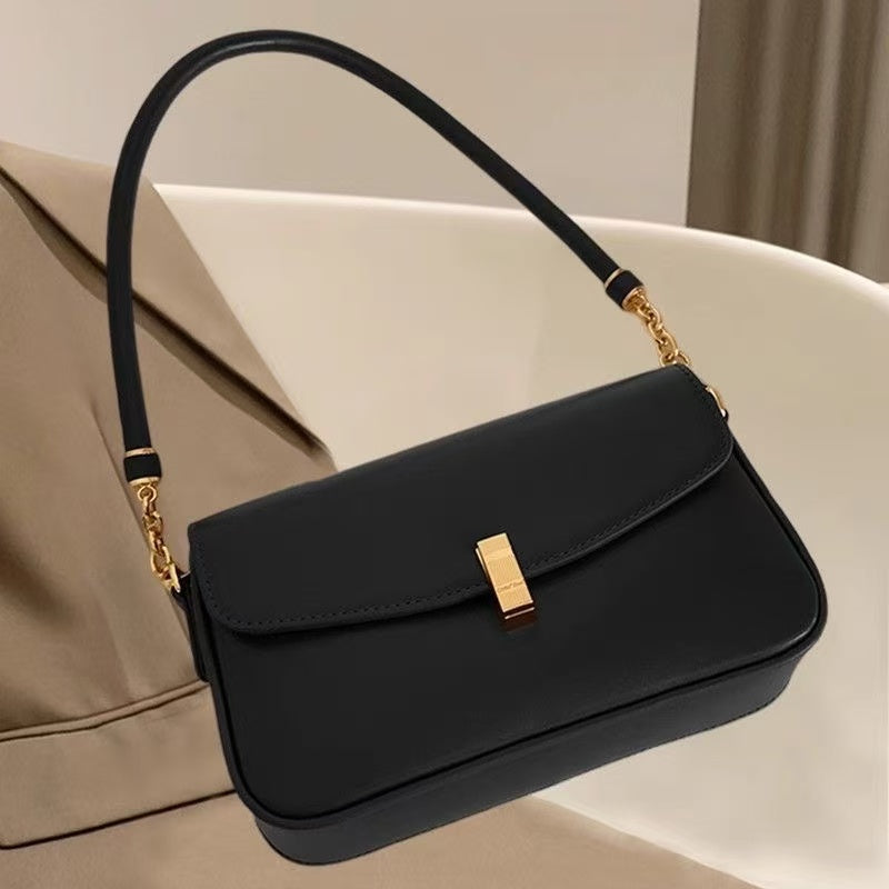 复古棕色链条翻盖包 | Vintage Brown Chain Flap Bag