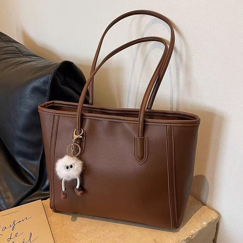 奶白拼棕托特包 | Cream & Brown Tote Bag